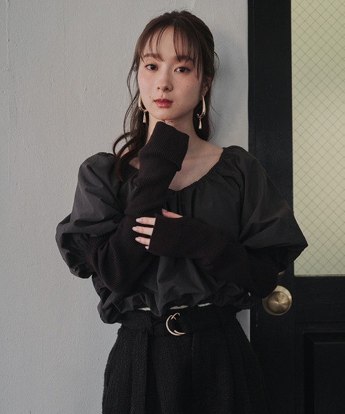 mideal（マイディール） ブラウス シャツ docking volume blouse 
