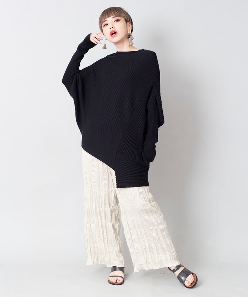 「OSMOSIS」 ドルマンスリーブニット ONE SIZE ライトパープル レディース_画像3