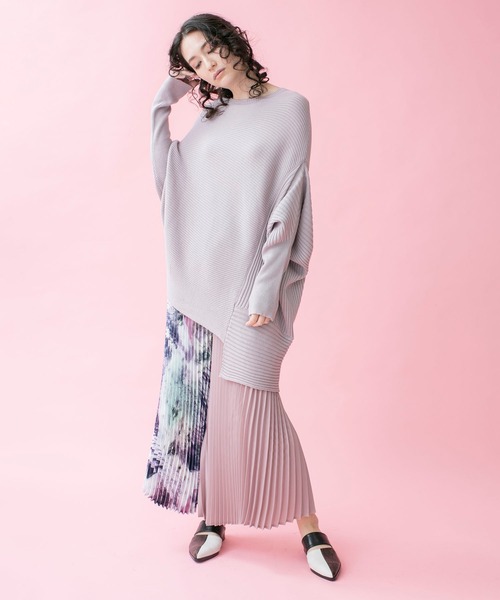 「OSMOSIS」 ドルマンスリーブニット ONE SIZE ライトパープル レディース_画像6