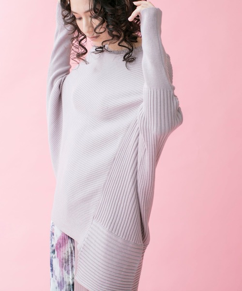 「OSMOSIS」 ドルマンスリーブニット ONE SIZE ライトパープル レディース_画像9