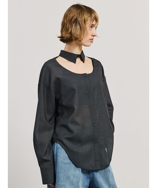 SORIN（ソリン） ブラウス シャツ Wool Voile Cut-out Shirt/ウール