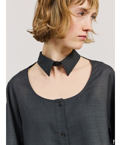 SORIN（ソリン） ブラウス シャツ Wool Voile Cut-out Shirt/ウール