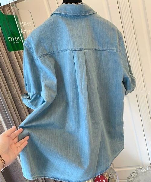 「FAVORITO」 半袖シャツ L ブルー レディース_画像8