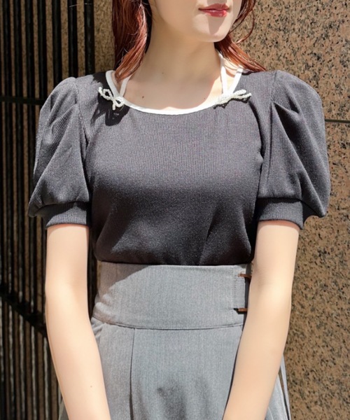 「abc une face」 半袖カットソー FREE ブラック レディース_画像7