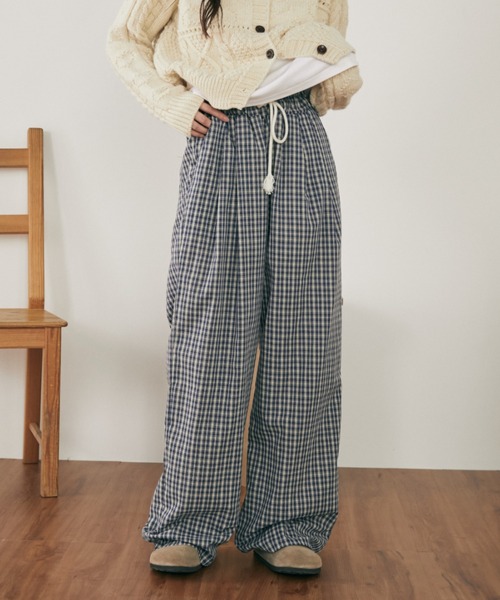 yoli ヨリ　コットン　イージーパンツ　ギンガムチェック yoli ヨリ コットン イージーパンツ ギンガムチェック yoli ヨリ