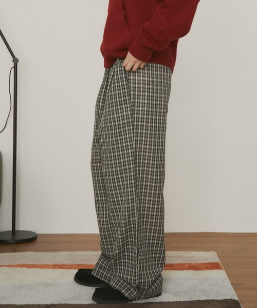 MERLOT（メルロー） パンツ 「ウエストゴム」ギンガムチェックイージー