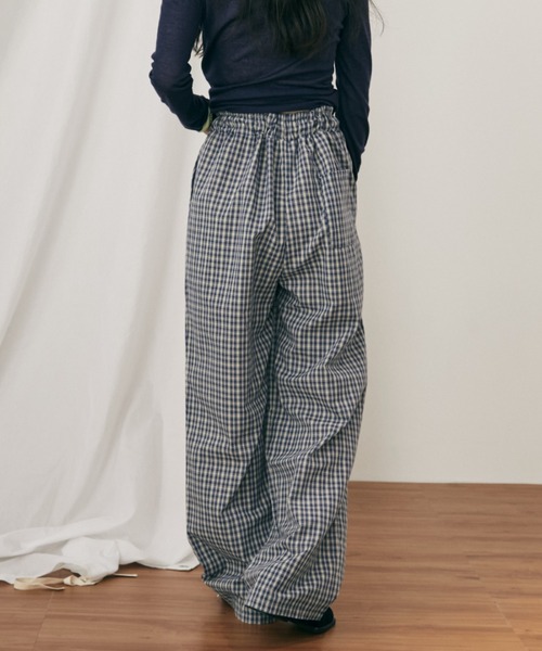 MERLOT（メルロー） パンツ 「ウエストゴム」ギンガムチェックイージー