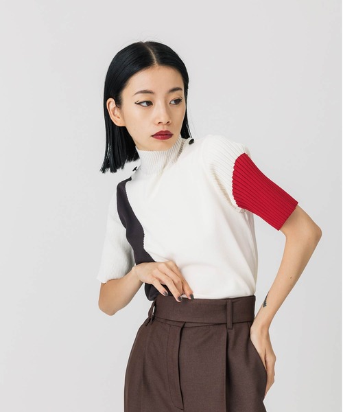 「UNITED TOKYO」 半袖ニット FREE ブラウン レディース_画像4