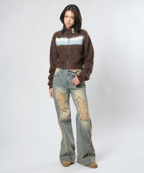 トップス Kent ACLENT（アクレント） ニット セーター レーシングジップニット