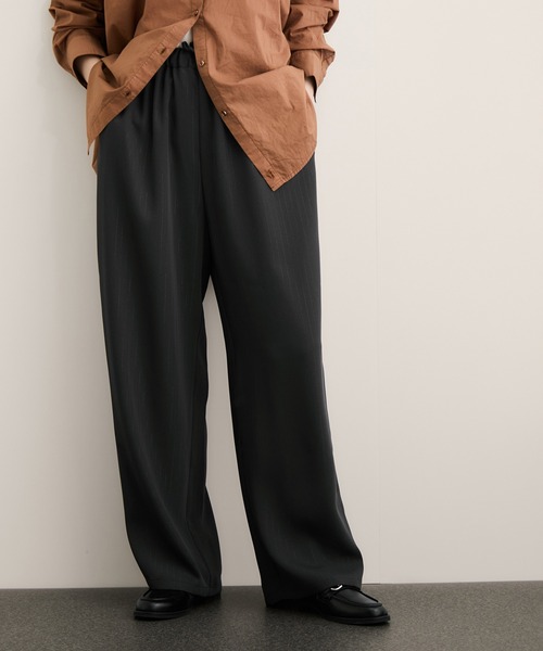 LE CERCLE par rope' スラックス パンツ ラメストライプワイドパンツ