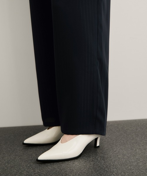 LE CERCLE par rope' スラックス パンツ ラメストライプワイドパンツ