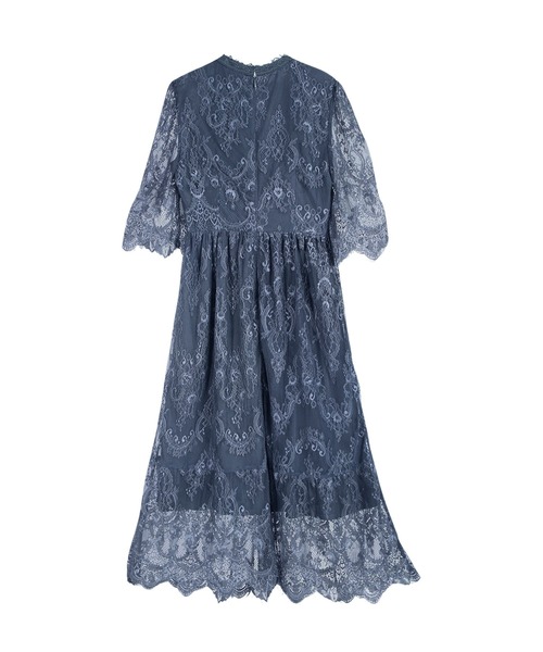 「DRESS PLUS」 半袖ワンピース M ボルドー レディース_画像3