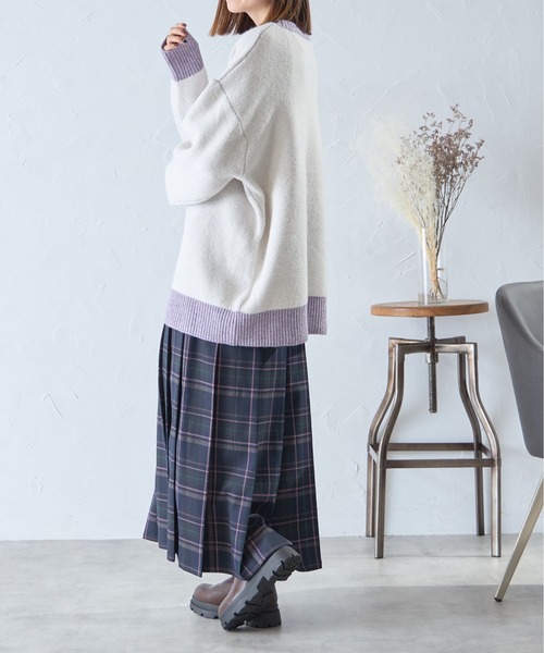 each alchemist ニット セーター Merci ロゴ配色切替オーバーサイズ