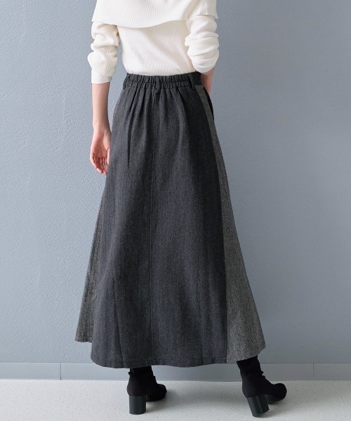 スカート ツイードライク バイカラーロングスカート : ZOZOTOWN Yahoo