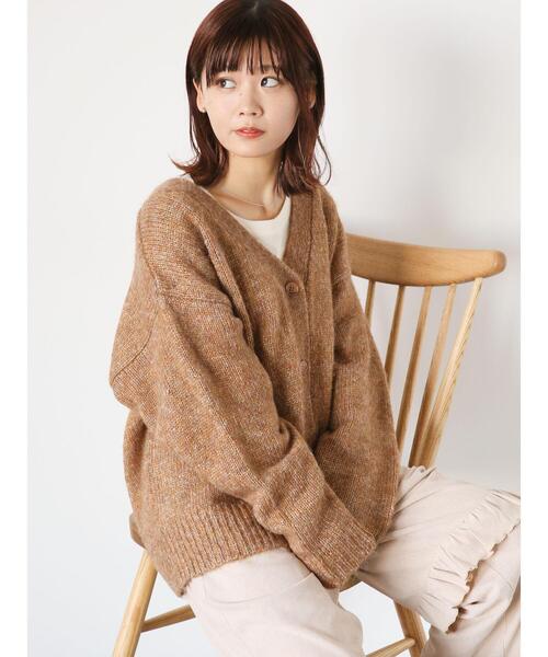 「ehka sopo」 ニットカーディガン F ブラウン レディース_画像3