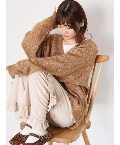 「ehka sopo」 ニットカーディガン F ブラウン レディース_画像4