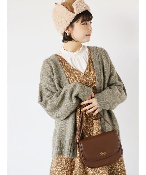 「ehka sopo」 ニットカーディガン F ブラウン レディース_画像8