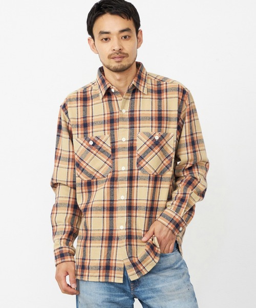 EDWIN（エドウィン） シャツ ワークシャツ チェック 長袖 メンズ