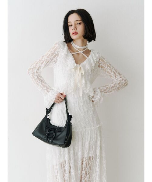 jouetie（ジュエティ） ワンピース ラッフルフリルレースロング