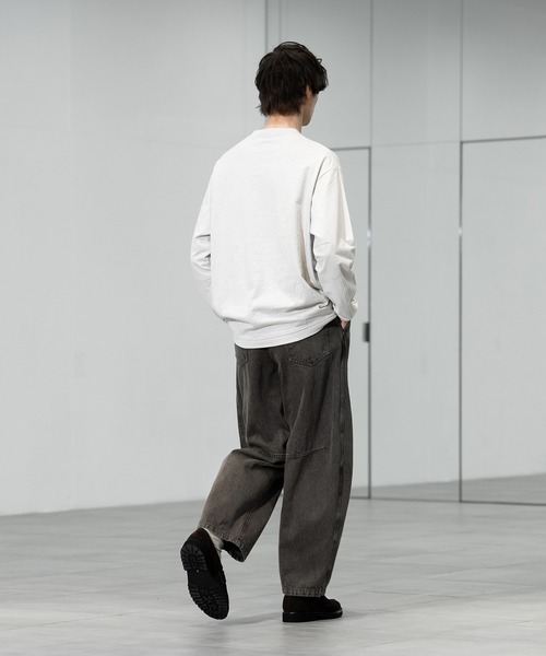 「CITY TOKYO」 長袖Tシャツ 1 オフホワイト メンズ_画像9