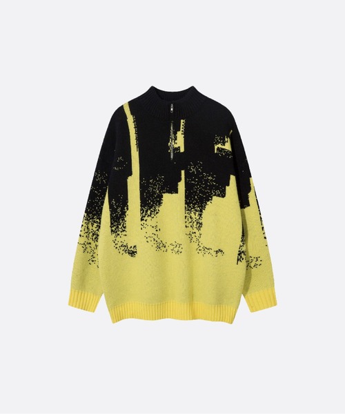 ✳︎ゆゆ✳︎ メンズ Sweater Jacquard Zip Half ニット セーター U：UME（ユーム） ヘアドライヤー