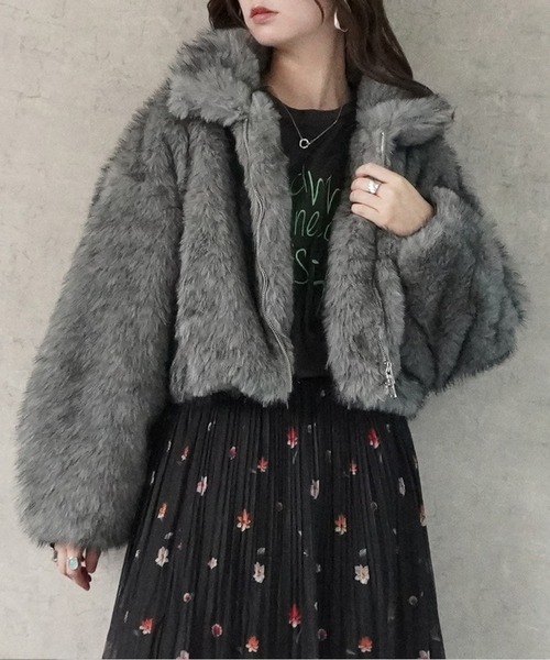 Emma（エマ） ブルゾン アウター 2wayカラーミックスファーブルゾン