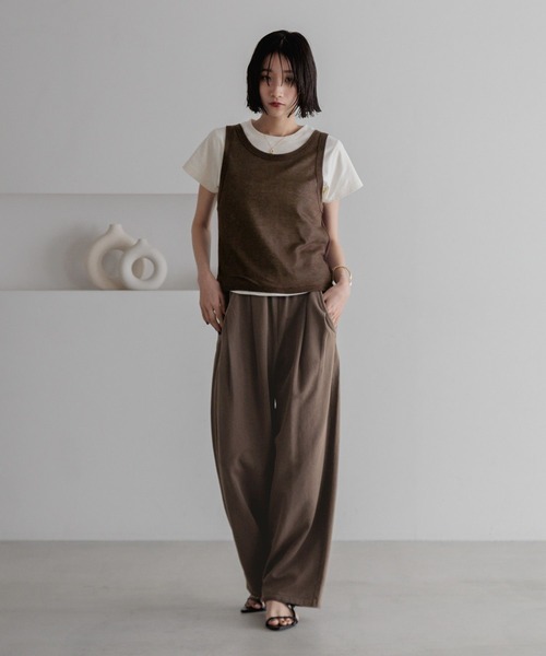 「LOWRYS FARM」 イージーパンツ MEDIUM チャコールグレー レディース_画像5