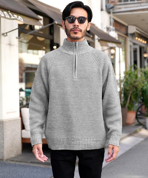 「JIGGYS SHOP」 長袖ニット MEDIUM ミックスグレー メンズ_画像6