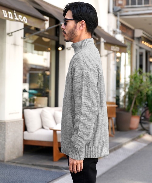 「JIGGYS SHOP」 長袖ニット MEDIUM ミックスグレー メンズ_画像7