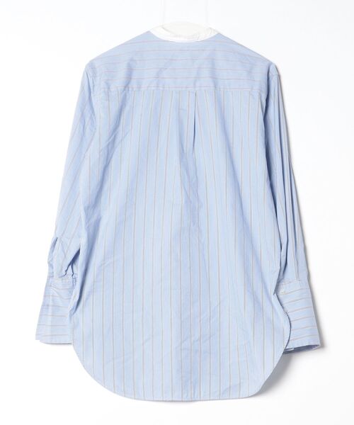 「Unaca」 ストライプ柄長袖ブラウス 38 ブルー レディース_画像2