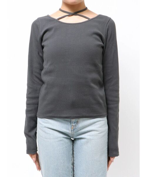 Ungrid（アングリッド） tシャツ リボンデザインロングスリーブTee