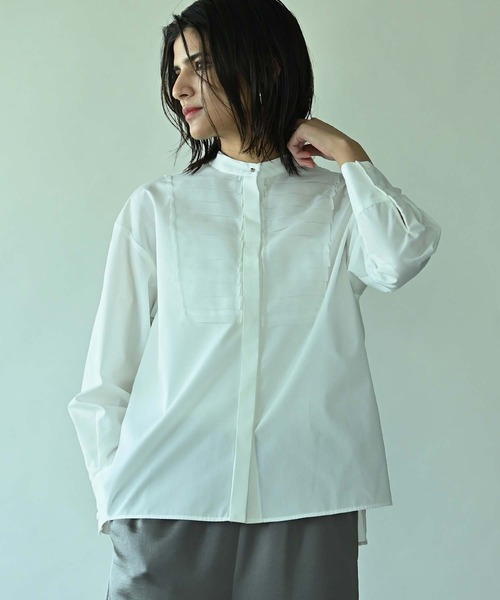 RAW FUDGE（ローファッジ） ブラウス シャツ シアープリーツスタンド 