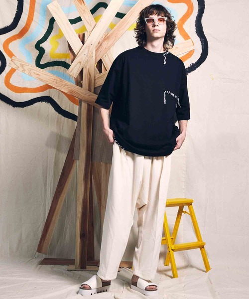 「MAISON SPECIAL」 半袖Tシャツ 1 ブラック メンズ_画像6