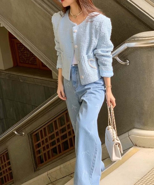 「Doula Doula」 デニムパンツ L ライトブルー レディース_画像2