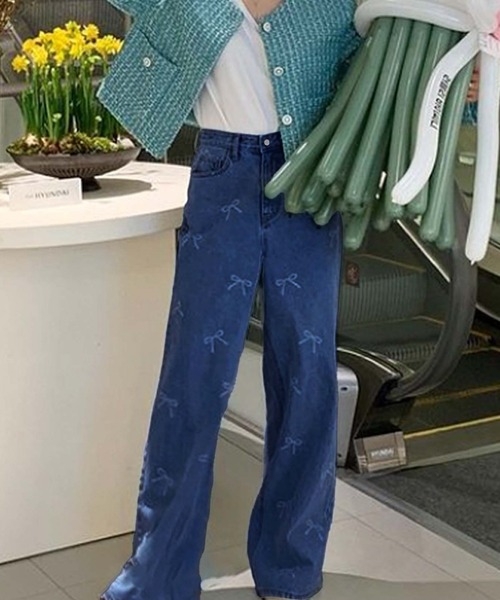 「Doula Doula」 デニムパンツ L ライトブルー レディース_画像4