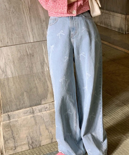 「Doula Doula」 デニムパンツ L ライトブルー レディース_画像6