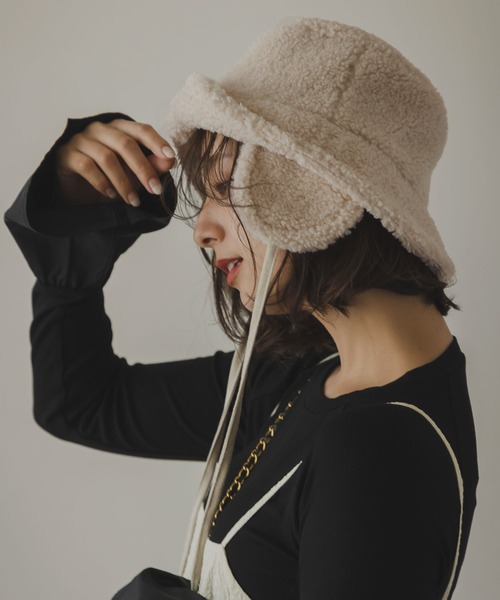 「rectangle」 ハット FREE アイボリー レディース_画像5