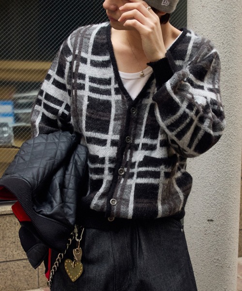 kutir（クティール） カーディガン SILVER BUTTON CHECK CARDIGAN