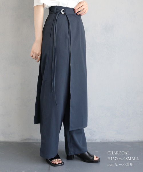 「&g'aime」 スラックス SMALL チャコールグレー レディース_画像3