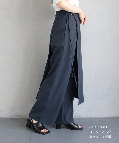 「&g'aime」 スラックス SMALL チャコールグレー レディース_画像4