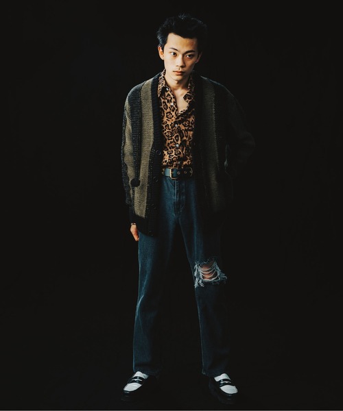 「FTW」 ニットカーディガン LARGE ダークグリーン メンズ_画像4