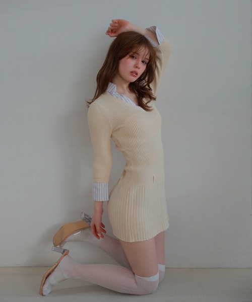 ワンピース Burberry stripe mini dress M DOLLY ワンピース stripe shirt sereno mini dress/ストライプシャツ