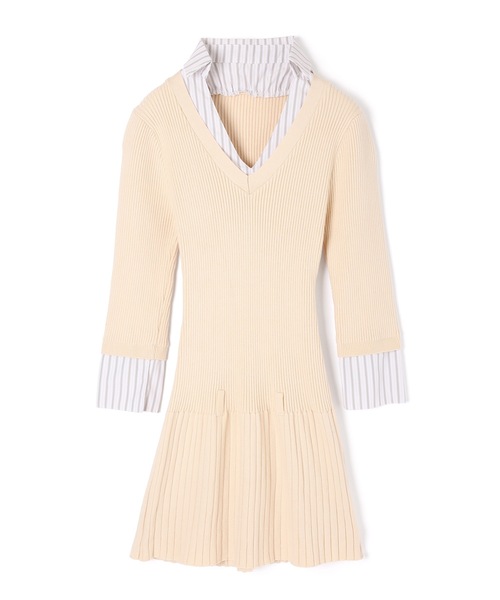 M DOLLY ワンピース stripe shirt sereno mini dress/ストライプシャツ