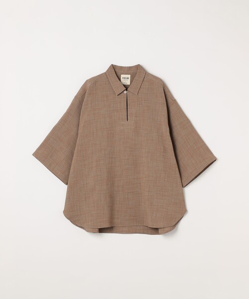 SHIPS any シャツ any:「UVカット」FUTURE LINEN CANVAS リネンライク