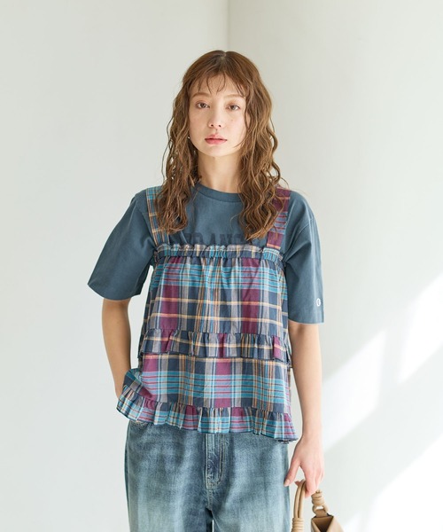 BAYFLOW（ベイフロー） マドラスチェックビスチェ レディース