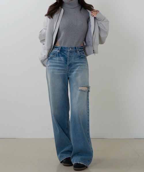 「SENEE」 デニムパンツ SMALL ブルー レディースの画像