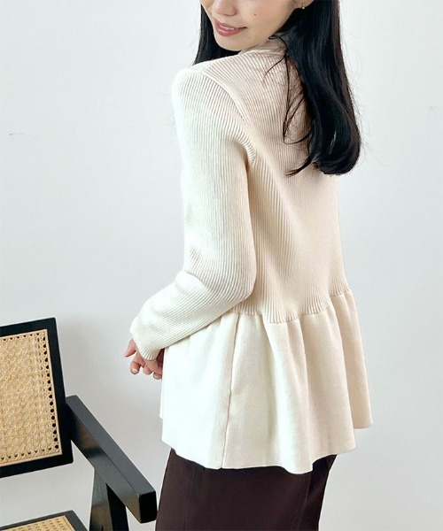 「Futier land」 ニットカーディガン LARGE レッド レディース_画像2