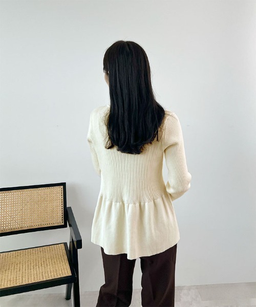 「Futier land」 ニットカーディガン LARGE レッド レディース_画像3