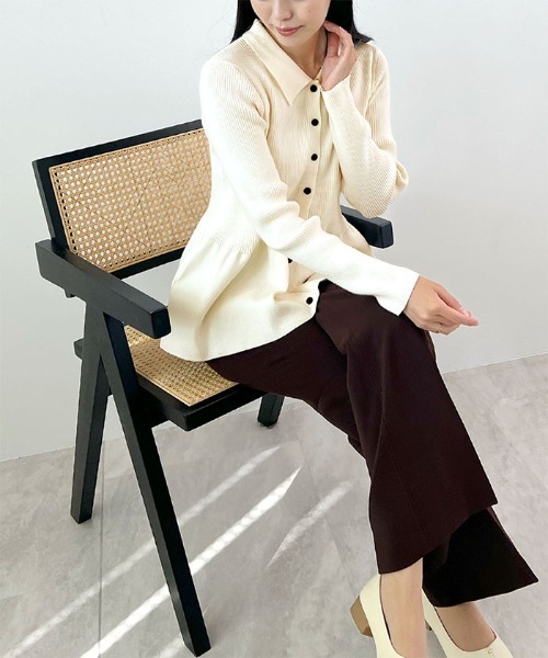 「Futier land」 ニットカーディガン LARGE レッド レディース_画像4