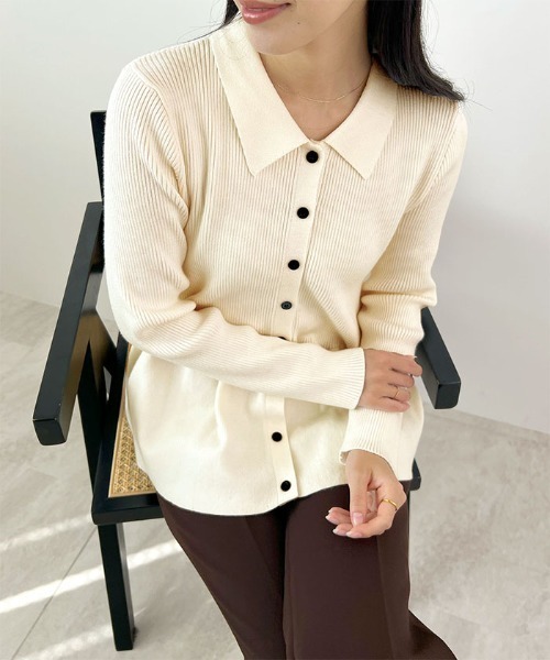 「Futier land」 ニットカーディガン LARGE レッド レディース_画像5